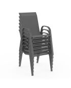 Ensemble repas Minorca 4 places gris/noir