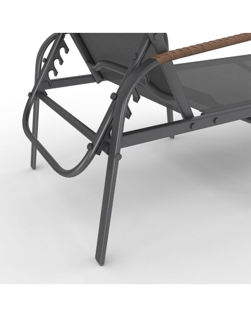 2 Transats inclinables Ozéa 5 positions gris/osier