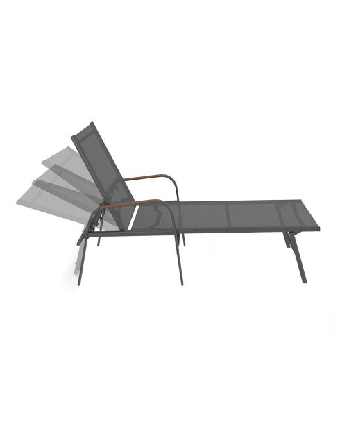 2 Transats inclinables Ozéa 5 positions gris/osier