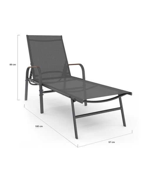 2 Transats inclinables Ozéa 5 positions gris/osier