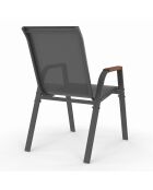 4 Chaises de jardin Ozéa en textilène et rotin gris anthracite/rotin