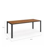 Ensemble repas Timbia 8 places noir/bois