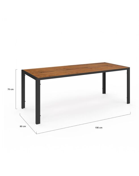 Ensemble repas Timbia 8 places noir/bois