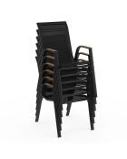 Ensemble repas Timbia 8 places noir/bois