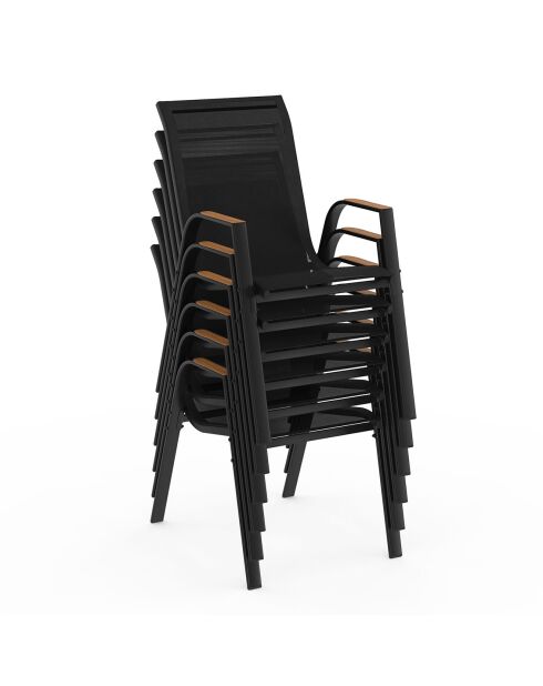 Ensemble repas Timbia 8 places noir/bois