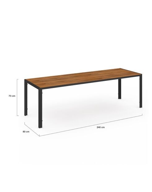 Ensemble repas Timbia 10 places noir/bois