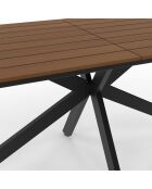 Table de jardin Milazzo en polywood et pieds croisés 190cm bois/noir