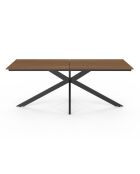 Table de jardin Milazzo en polywood et pieds croisés 190cm bois/noir