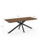 Table de jardin Milazzo en polywood et pieds croisés 190cm bois/noir