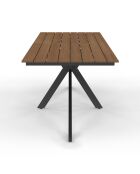 Table de jardin Milazzo en polywood et pieds croisés 190cm bois/noir
