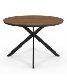 Table de jardin Milazzo ronde en polywood et pieds croisés 120 cm bois/noir
