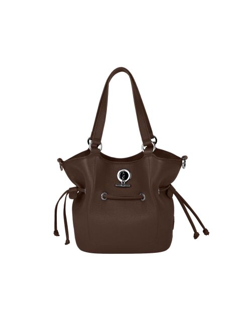 Sac porté épaule en Cuir Paris marron - 23x24x12 cm