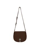 Sac bandoulière en Cuir Paris marron - 26x21x11 cm