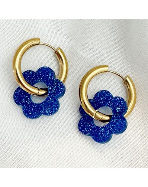 Boucles d'oreilles Velluto bleu pailleté