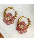 Boucles d'oreilles Velluto rose clair pailleté