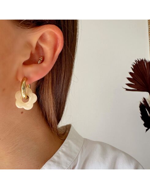 Boucles d'oreilles Haze beiges