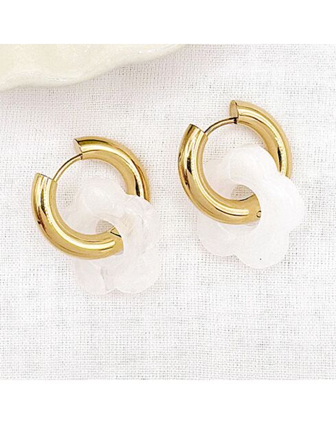 Boucles d'oreilles Haze blanches