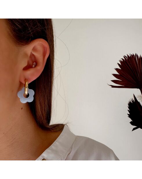 Boucles d'oreilles Haze bleues