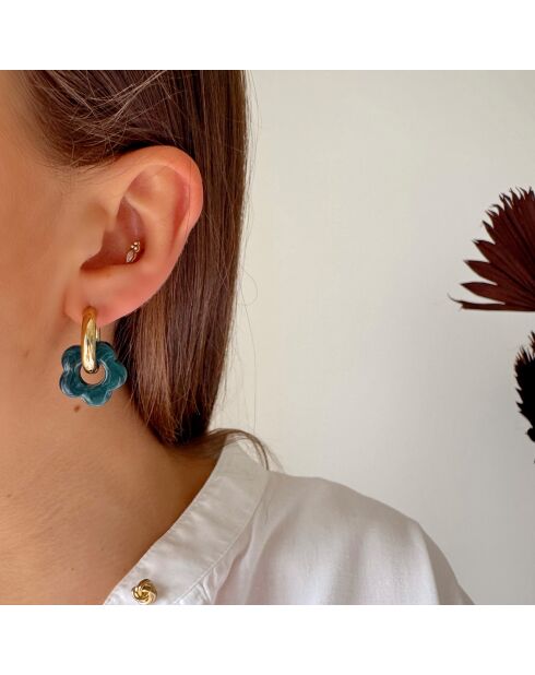 Boucles d'oreilles Haze bleu canard
