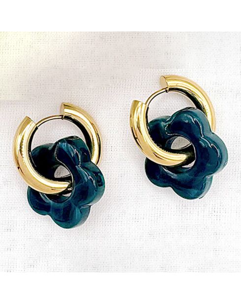 Boucles d'oreilles Haze bleu canard