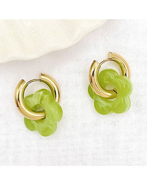 Boucles d'oreilles Haze vertes