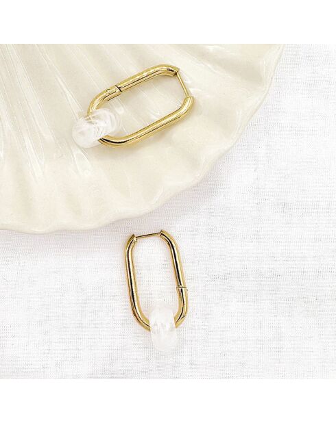 Boucles d'oreilles Lone blanches