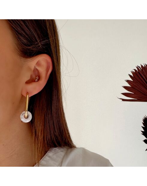 Boucles d'oreilles Lone blanches