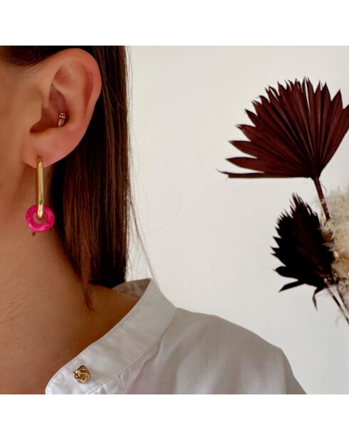 Boucles d'oreilles Lone fuschia
