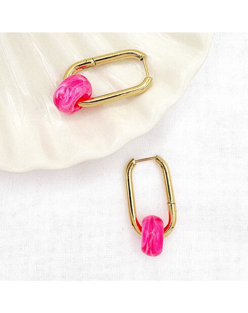 Boucles d'oreilles Lone fuschia