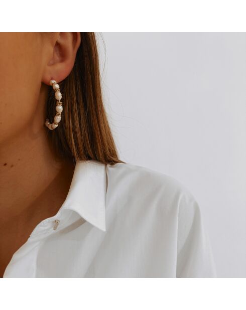 Boucles d'oreilles Jade dorées