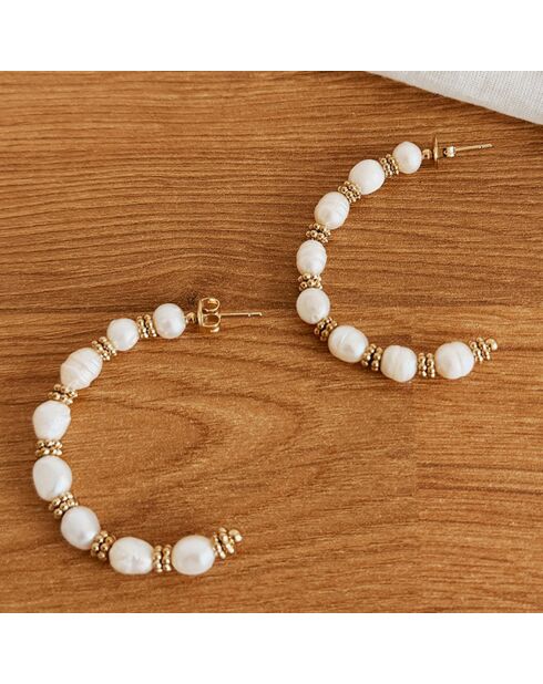 Boucles d'oreilles Jade dorées