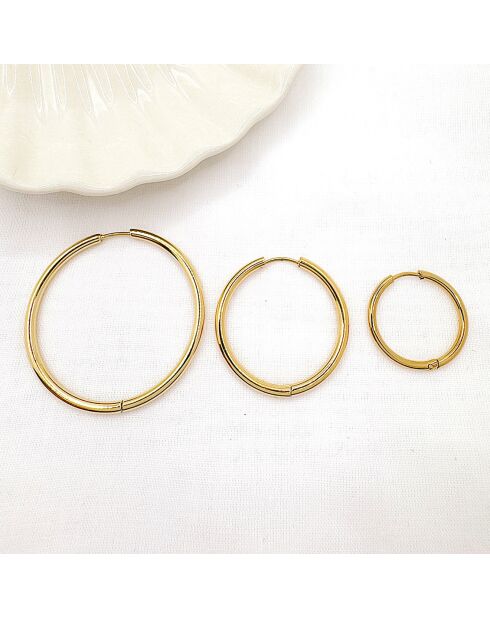Boucles d'oreilles grandes Indira dorées