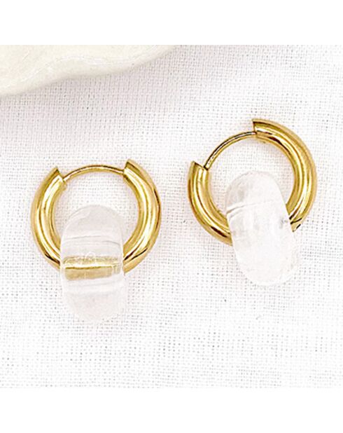 Boucles d'oreilles Hour blanches