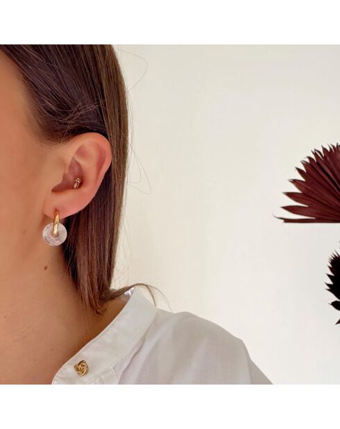 Boucles d'oreilles Hour blanches