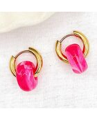Boucles d'oreilles Hour fuschia