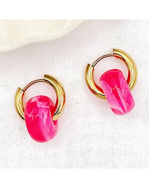 Boucles d'oreilles Hour fuschia