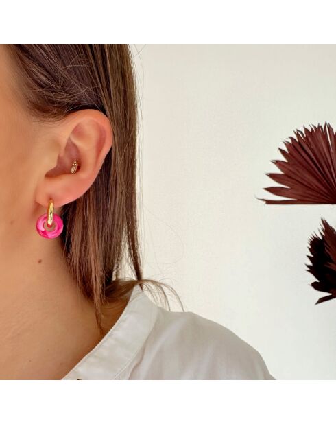 Boucles d'oreilles Hour fuschia