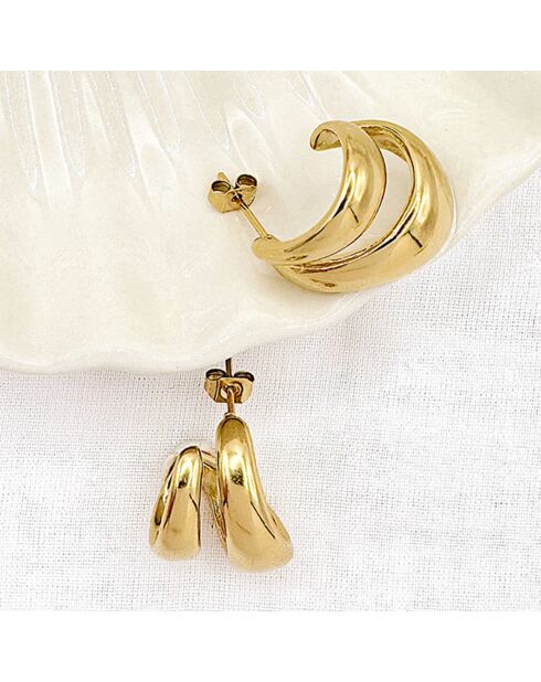 Boucles d'oreilles Mira dorées