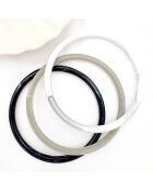 3 Bracelets Season noir/gris/blanc