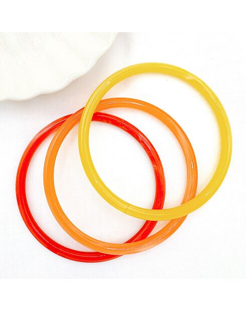 3 Bracelets Season jaune/rouge/orange