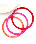 3 Bracelets Season fuchsia/orange/rouge