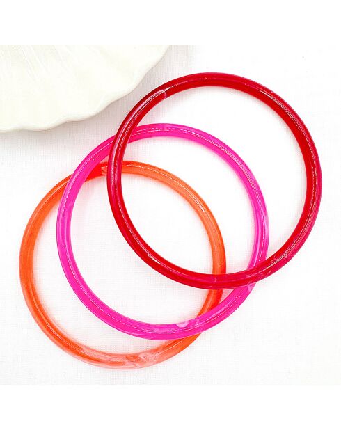 3 Bracelets Season fuchsia/orange/rouge