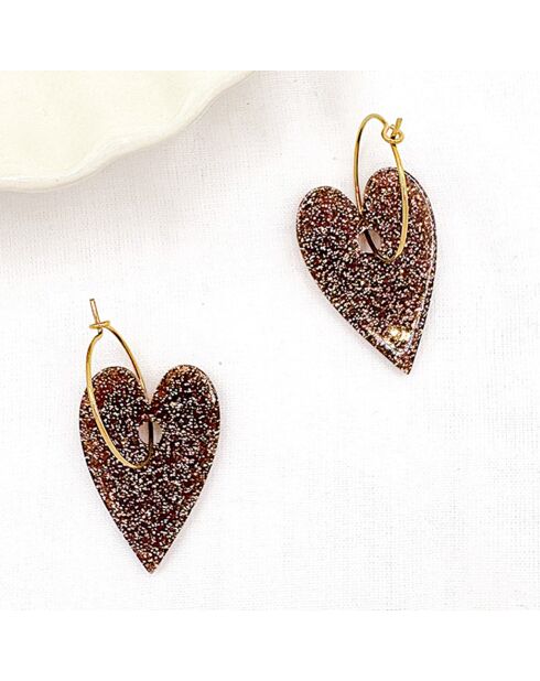 Boucles d'oreilles Sienna marron
