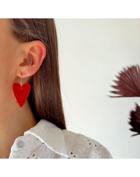 Boucles d'oreilles Shine rouges
