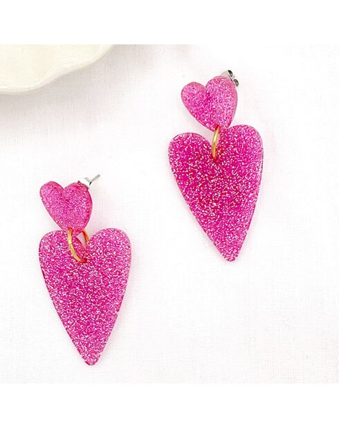 Boucles d'oreilles Silk roses