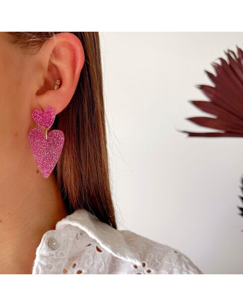 Boucles d'oreilles Silk roses