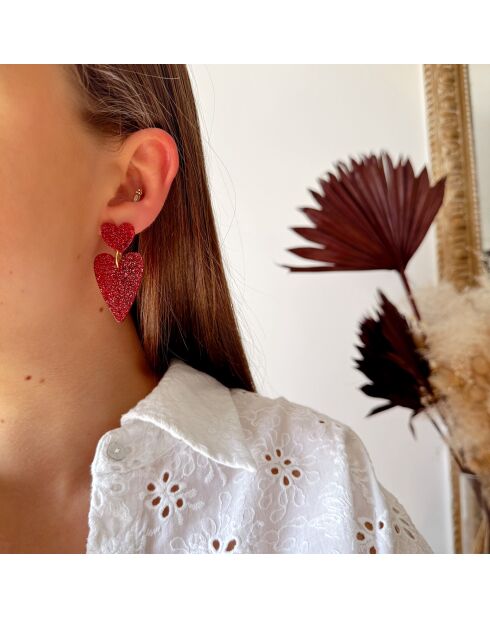 Boucles d'oreilles Silk rouges