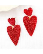 Boucles d'oreilles Silk rouges