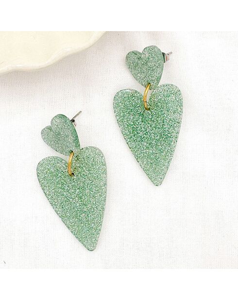 Boucles d'oreilles Silk vertes