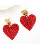 Boucles d'oreilles Sky rouge pailleté